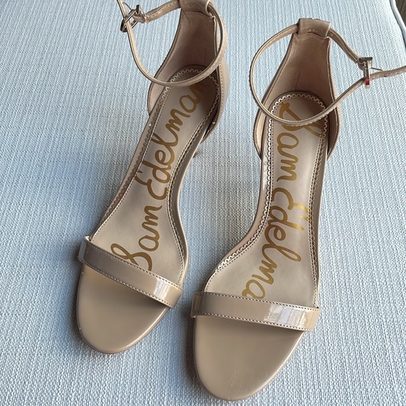 Sam Edelman PATTI ANKLE STRAP SANDAL - size 8 - Soft Beige Patent - Picture 4 of 16
